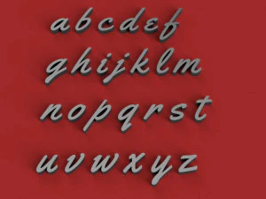 yellow uppercase and lowercase 3d letters stl file 3D Print Model