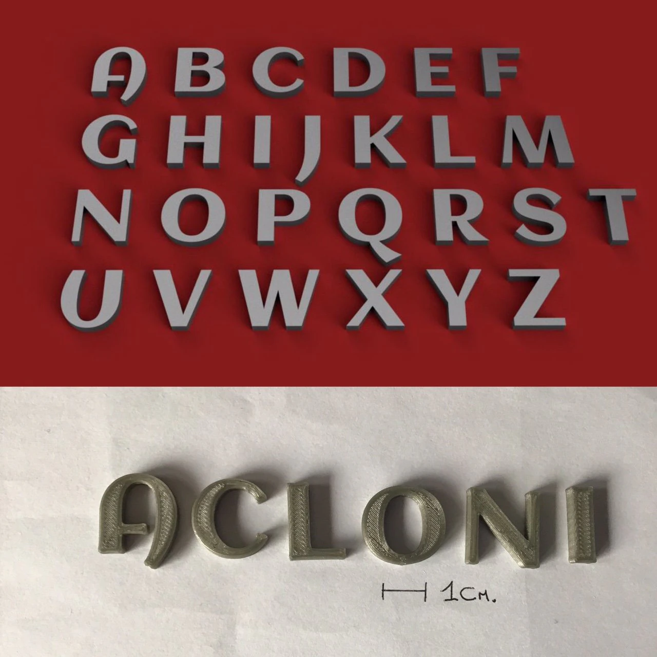 aclonica uppercase and lowercase 3d letters stl file 3D Print Model .c4d .max .obj .3ds .fbx .stl .blend 