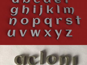 aclonica uppercase and lowercase 3d letters stl file Modello di stampa 3D