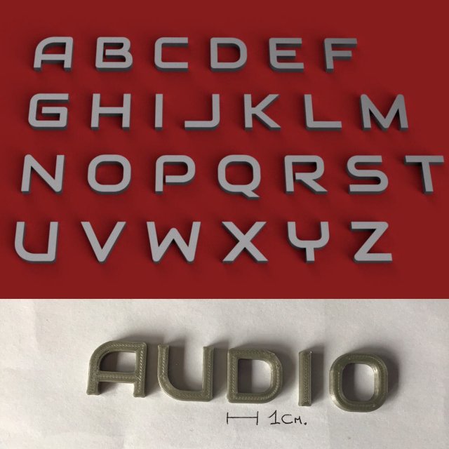 audio uppercase and lowercase 3d letters stl file 3D Druckmodell .c4d .max .obj .3ds .fbx .stl .blend 