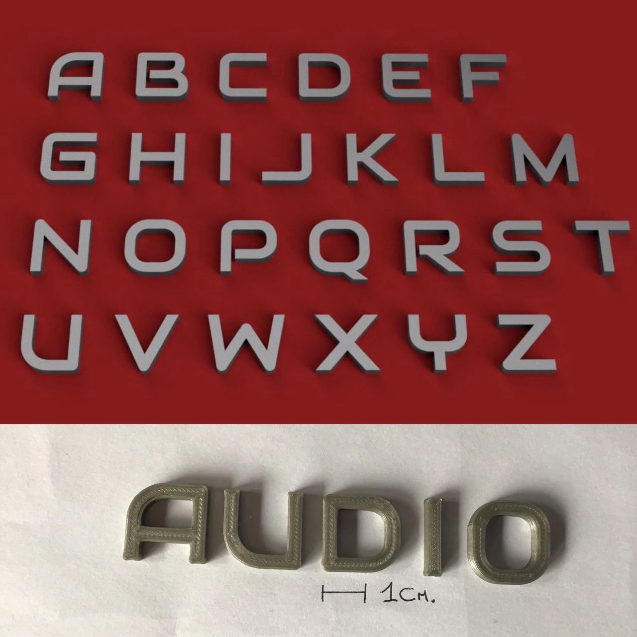 audio uppercase and lowercase 3d letters stl file 3D Print Model .c4d .max .obj .3ds .fbx .stl .blend 