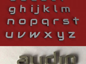 audio uppercase and lowercase 3d letters stl file 3D Print Model