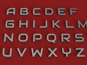 audio uppercase and lowercase 3d letters stl file 3D Print Model