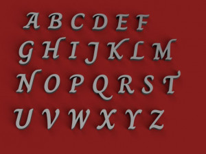 charm uppercase and lowercase 3d letters stl file Modèles 3D en vedette
