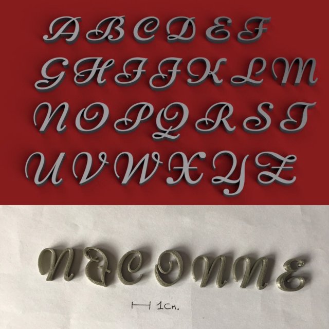 niconne uppercase and lowercase 3d letters stl file Modelo de Impressão 3D .c4d .max .obj .3ds .fbx .stl .blend 