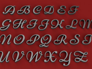 niconne uppercase and lowercase 3d letters stl file Modelo de Impressão 3D
