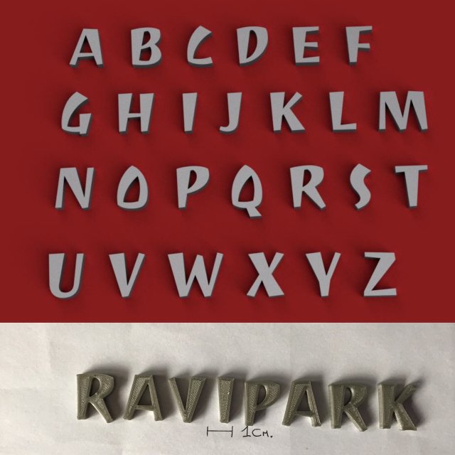 ravipark uppercase and lowercase 3d letters stl file 3D Print Model .c4d .max .obj .3ds .fbx .stl .blend 