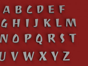 ravipark uppercase and lowercase 3d letters stl file 3D Print Model