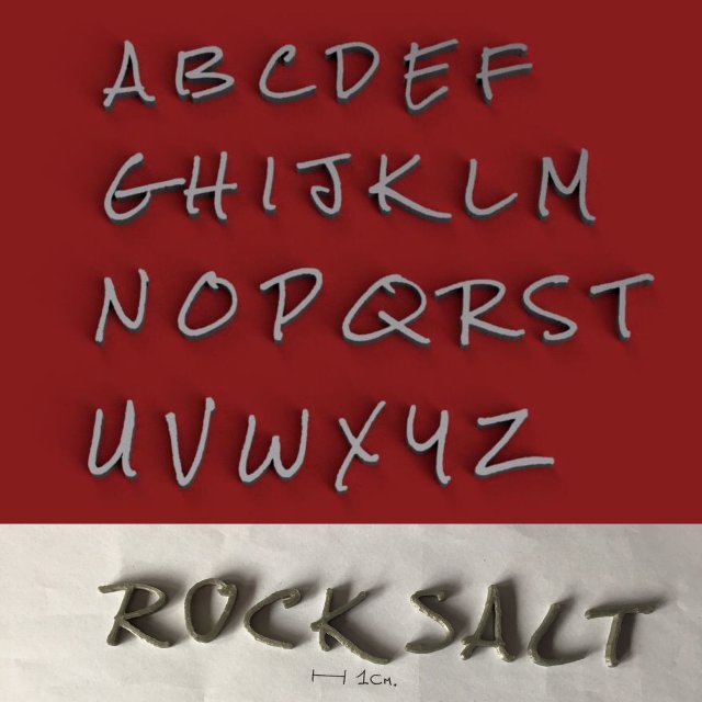 rocksalt uppercase and lowercase 3d letters stl file 3D Print Model .c4d .max .obj .3ds .fbx .stl .blend 