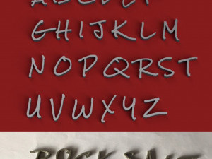 rocksalt uppercase and lowercase 3d letters stl file Modello di stampa 3D