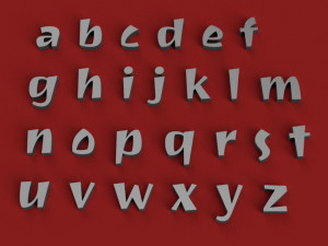 rocksalt uppercase and lowercase 3d letters stl file 3D Print Model