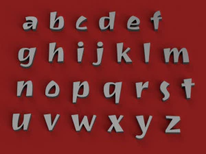 rocksalt uppercase and lowercase 3d letters stl file 3D Print Model