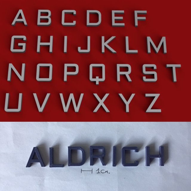 aldrich uppercase and lowercase 3d letters stl file 3D-Druckmodell .c4d .max .obj .3ds .fbx .stl .blend 