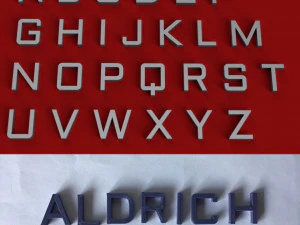 fichier stl de lettres 3d majuscules et minuscules d'aldrich Modèles 3D en vedette