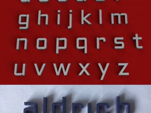aldrich uppercase and lowercase 3d letters stl file 3D Print Model