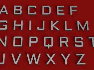 aldrich uppercase and lowercase 3d letters stl file 3D Print Model