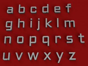 aldrich uppercase and lowercase 3d letters stl file 3D-Druckmodell