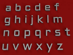 aldrich uppercase and lowercase 3d letters stl file 3D Print Model