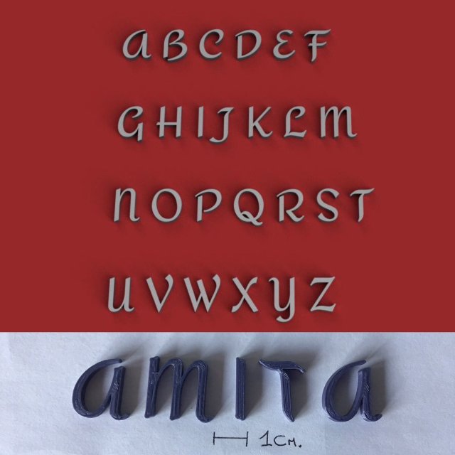 amita uppercase and lowercase 3d letters stl file 3D प्रिंट मॉडल .c4d .max .obj .3ds .fbx .stl .blend 