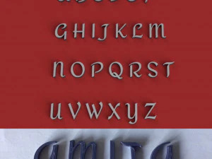 Amita Gro&szlig;- und Kleinbuchstaben 3D-Buchstaben STL-Datei 3D Druckmodell