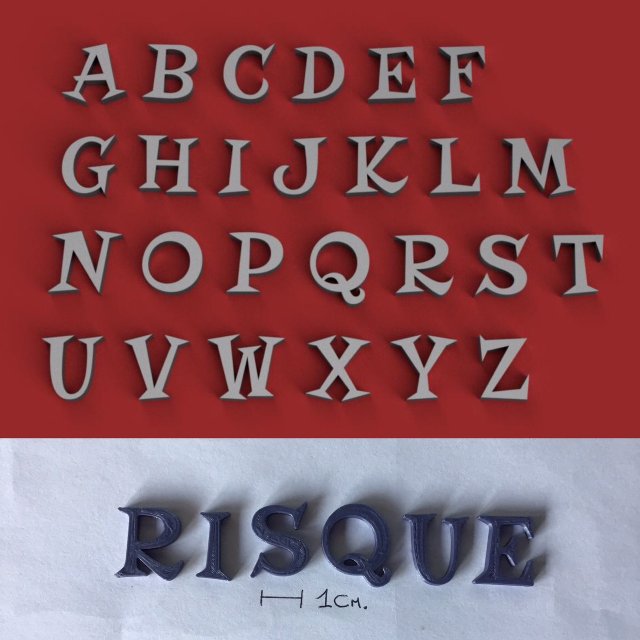 risque uppercase and lowercase 3d letters stl file 3Dプリントモデル .c4d .max .obj .3ds .fbx .stl .blend 
