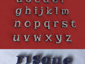 risque uppercase and lowercase 3d letters stl file 3D Print Model