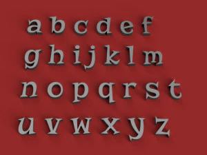 risque uppercase and lowercase 3d letters stl file 3D Print Model
