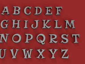 risque uppercase and lowercase 3d letters stl file 3D Print Model