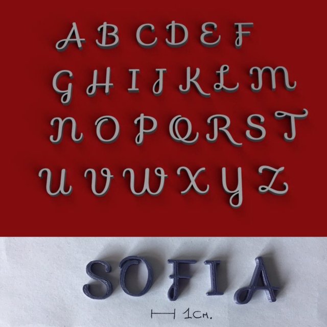 sofia uppercase and lowercase 3d letters stl file 3D Print Model .c4d .max .obj .3ds .fbx .stl .blend 