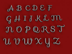 sofia uppercase and lowercase 3d letters stl file 3D Print Model