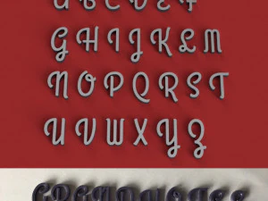 Grandhotel Gro&szlig;- und Kleinbuchstaben 3D-Buchstaben STL-Datei 3D Druckmodell