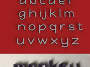 monkey uppercase and lowercase 3d letters stl file 3D Print Model
