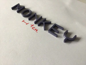 monkey uppercase and lowercase 3d letters stl file 3D Print Model