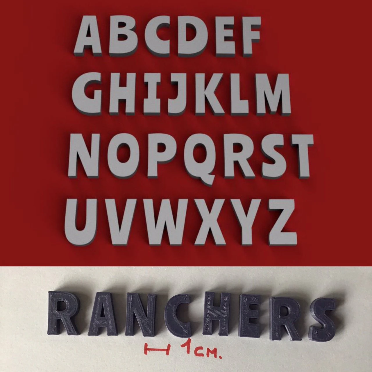 ranchers uppercase and lowercase 3d letters stl file 3D Print Model .c4d .max .obj .3ds .fbx .stl .blend