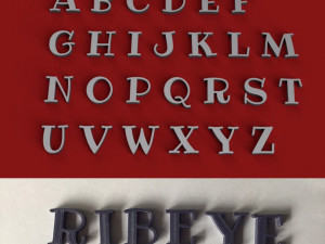 ribeye uppercase and lowercase 3d letters stl file 3D Print Model