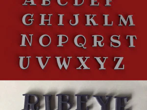 Ribeye Gro&szlig;- und Kleinbuchstaben 3D-Buchstaben STL-Datei 3D Druckmodell