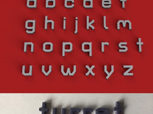 turret uppercase and lowercase 3d letters stl file 3D Print Model