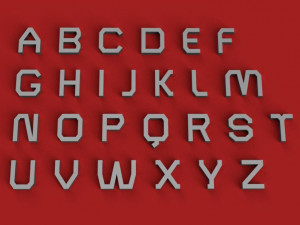 turret uppercase and lowercase 3d letters stl file 3D Print Model