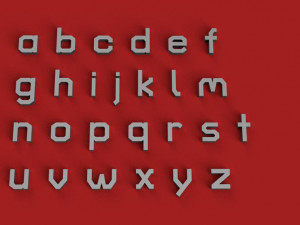 turret uppercase and lowercase 3d letters stl file 3D Print Model