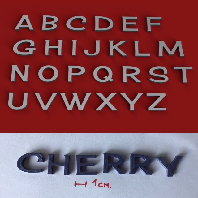 cherry uppercase and lowercase 3d letters stl file Model Cetak 3D .c4d .max .obj .3ds .fbx .stl .blend 