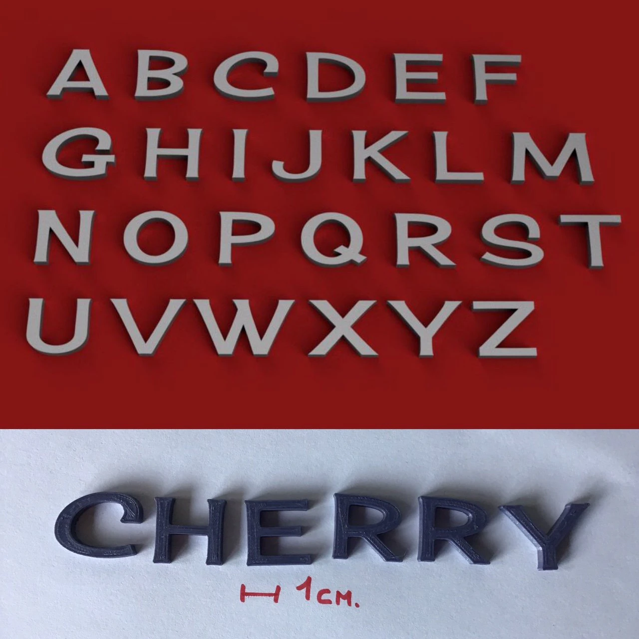 cherry uppercase and lowercase 3d letters stl file 3D Print Model .c4d .max .obj .3ds .fbx .stl .blend 