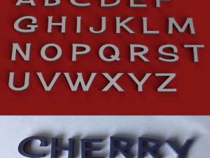 Cherry Gro&szlig;- und Kleinbuchstaben 3D-Buchstaben STL-Datei 3D Druckmodell