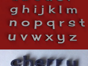 cherry uppercase and lowercase 3d letters stl file 3D Print Model