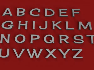 cherry uppercase and lowercase 3d letters stl file 3D Print Model