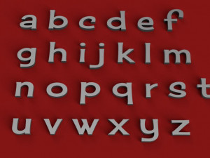 cherry uppercase and lowercase 3d letters stl file Model Cetak 3D