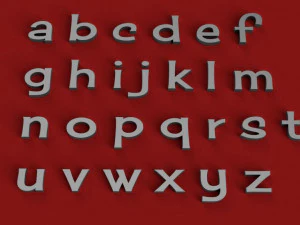 cherry uppercase and lowercase 3d letters stl file 3D Print Model