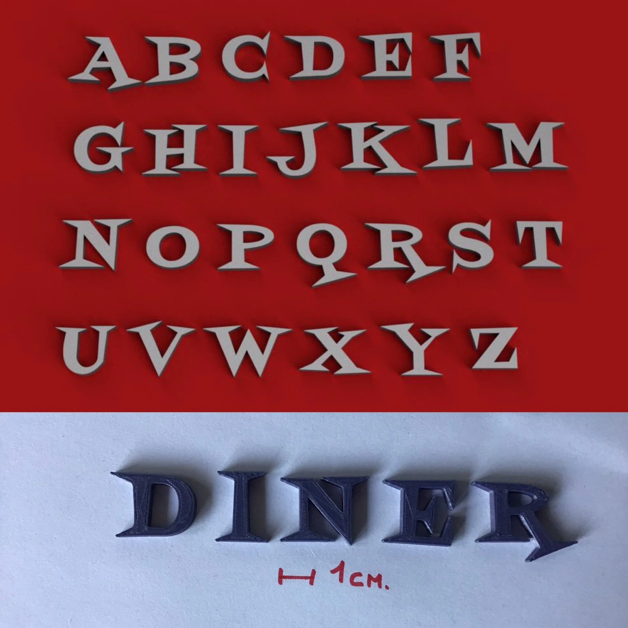 diner uppercase and lowercase 3d letters stl file 3D Print Model .c4d .max .obj .3ds .fbx .stl .blend