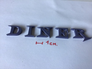diner uppercase and lowercase 3d letters stl file Modèles 3D en vedette