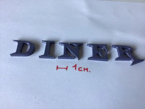 diner uppercase and lowercase 3d letters stl file 3D Print Model