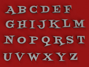 diner uppercase and lowercase 3d letters stl file Modèles 3D en vedette